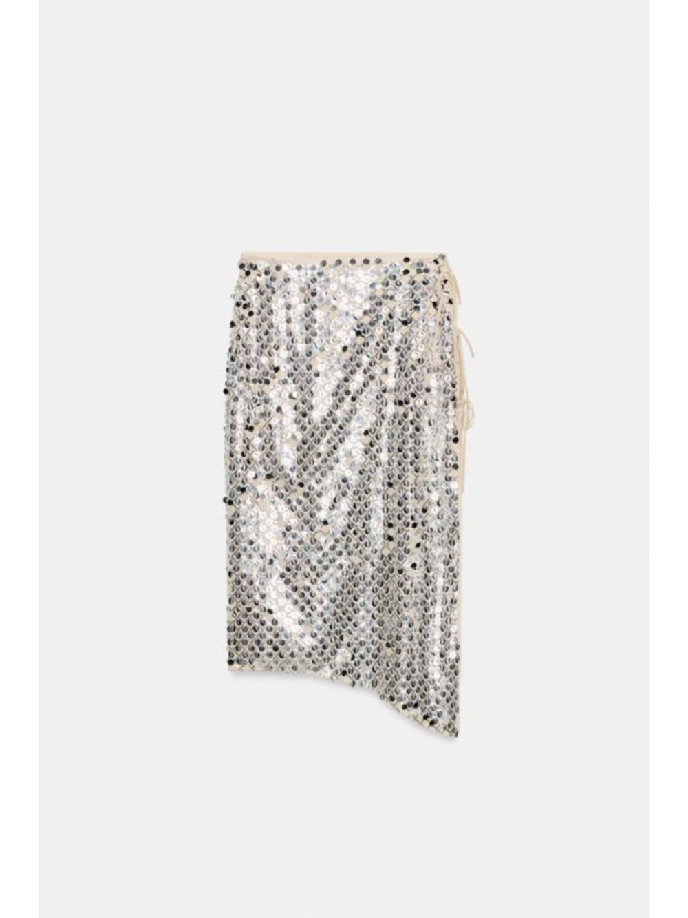 ZARA ASYMMETRIC SEQUIN MIDI SKIRT